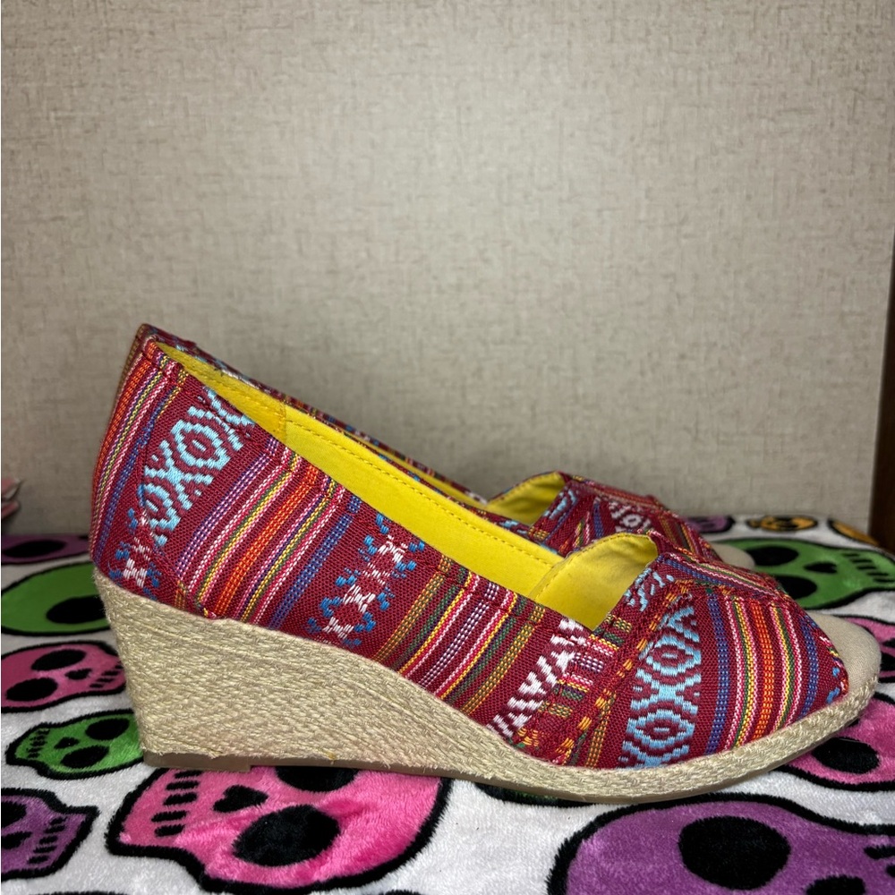 Vibrant Multicolor Wedge Espadrilles